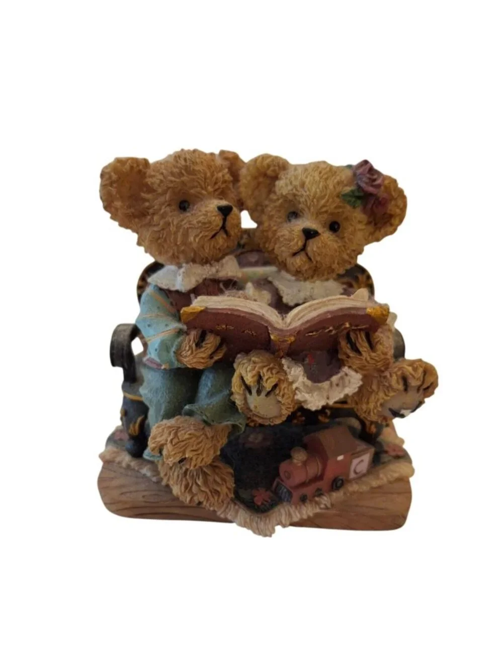 Home Interiors Kuddles Korner Study Buddies Teddy Bears Reading Figurine 2001
